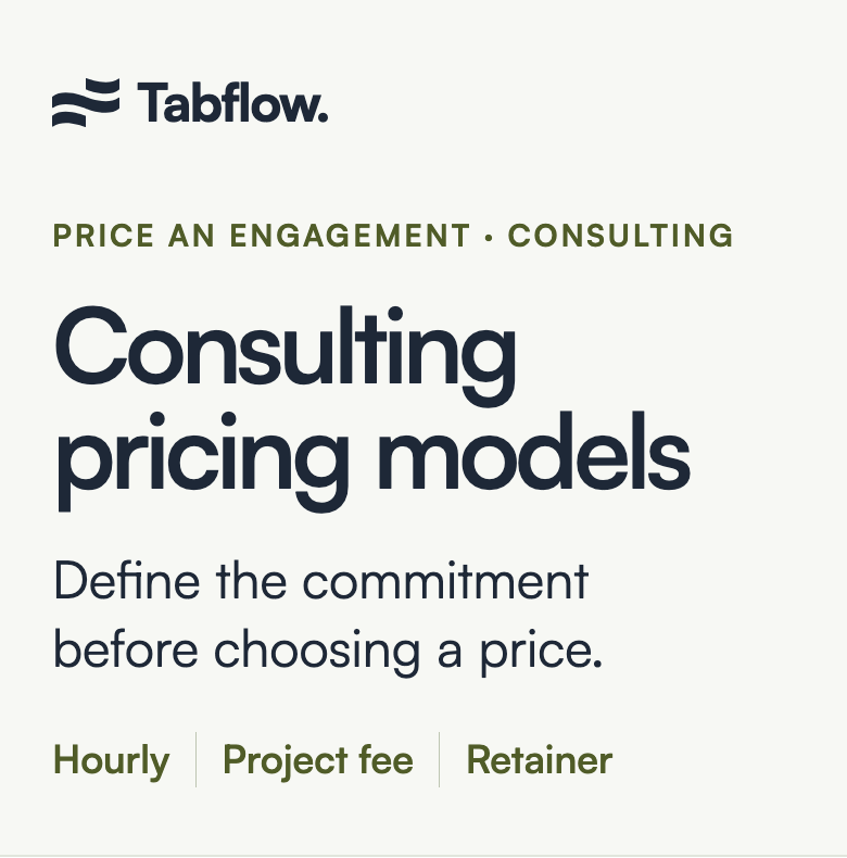 Preview of the consulting pricing models guide.